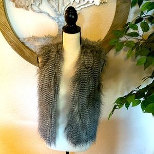 Faux feather look vest
